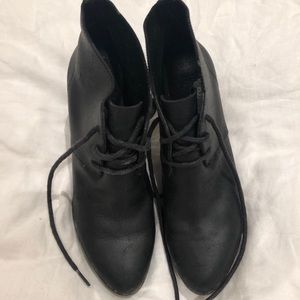 Black ugg leather booties